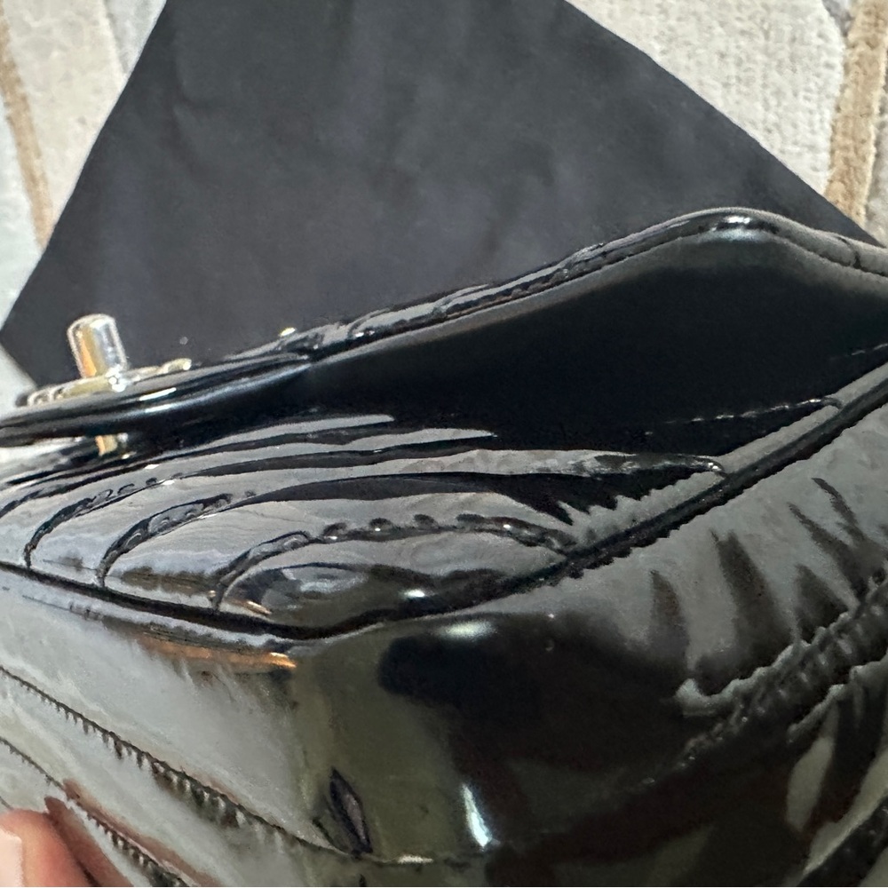 CHANEL  Black Chevron mini rectangle flap bag - Picture 9 of 13